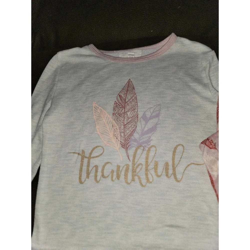 Jessica Simpson fall Thanksgiving thankful feathers‎ pajamas size 2t